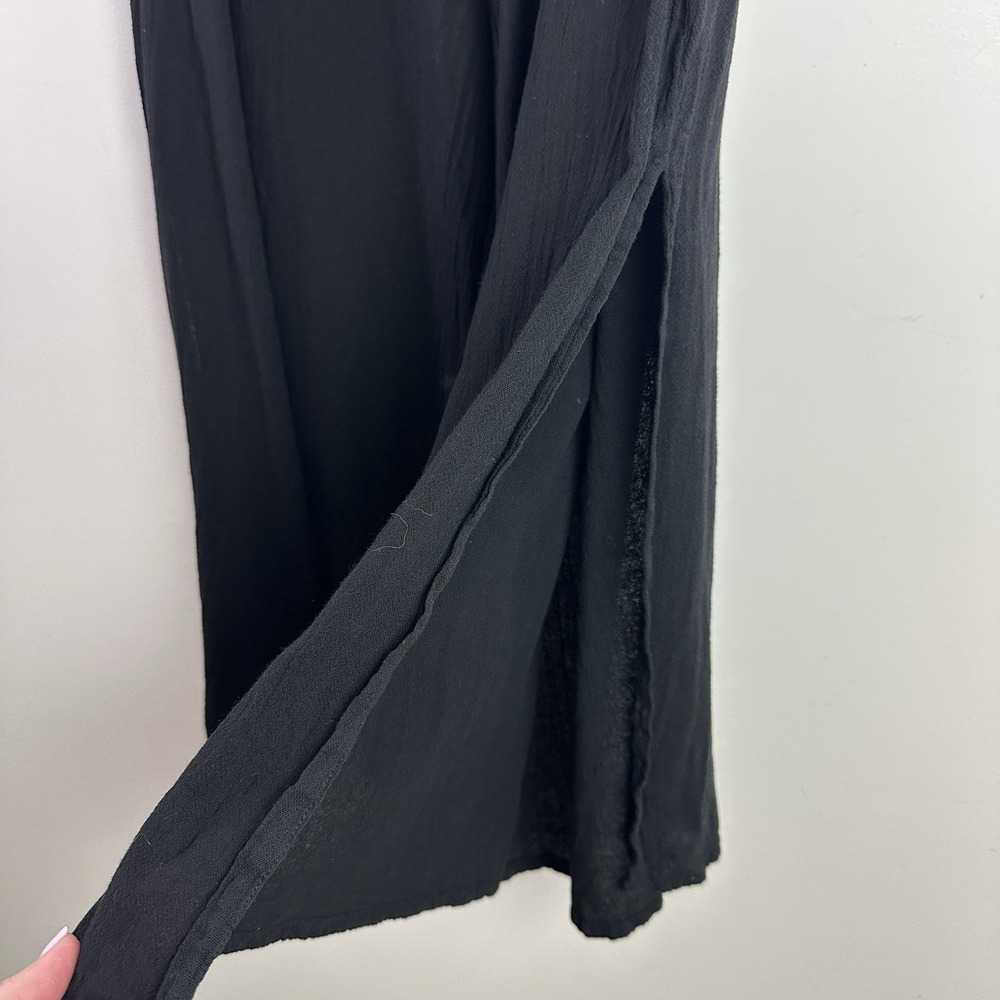 Oh My Gauze Pure Cotton Pull On Palazzo Pants with Side Slit Black Size 2 Resort - Picture 4 of 9